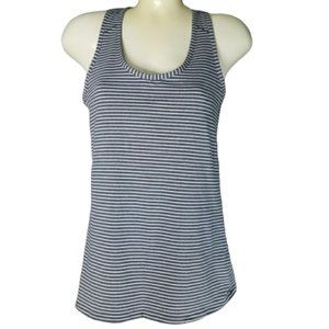 Athleta Racer Back Tank Top Gray White Medium
